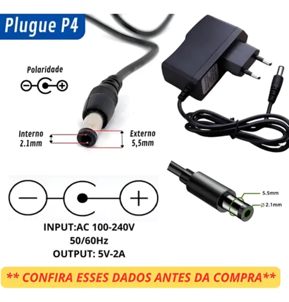 Fonte 5V 2A Parede